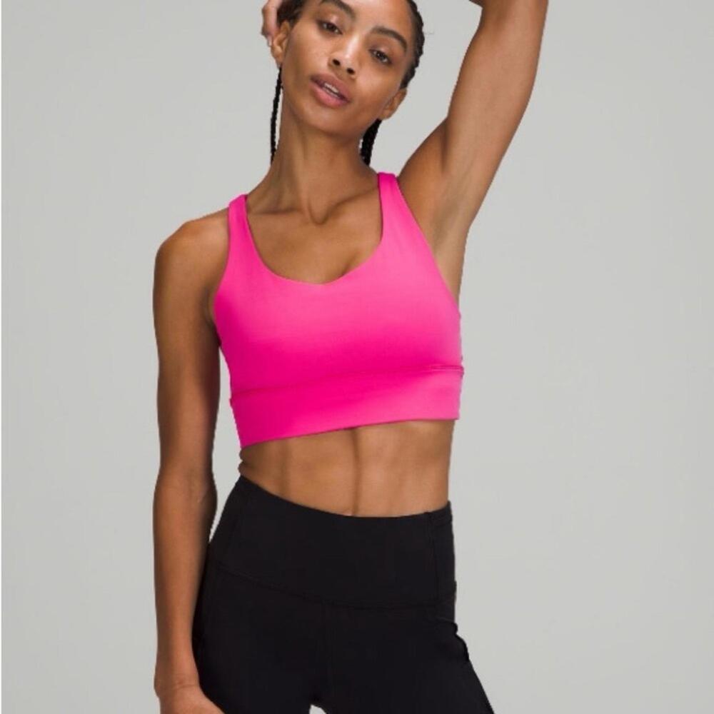 LULULEMON Energy Longline Bra Archive Color Raspberry Glow Size 8 LW2AVOS